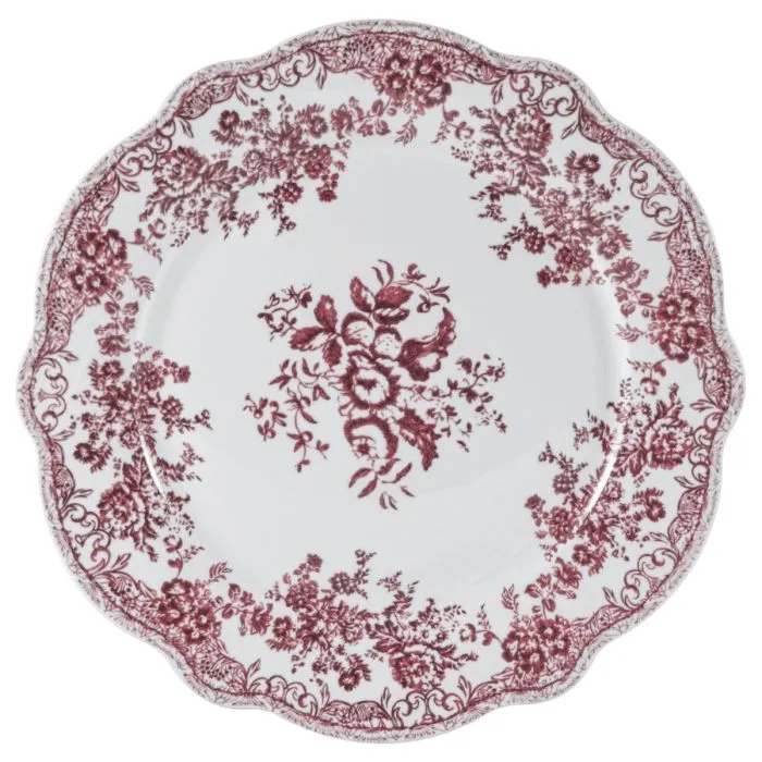 Vintage 25 parça 6 kişilik porselen yemek takımı- Pembe çiçek desenli
