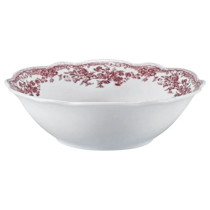 Vintage 25 parça 6 kişilik porselen yemek takımı- Pembe çiçek desenli