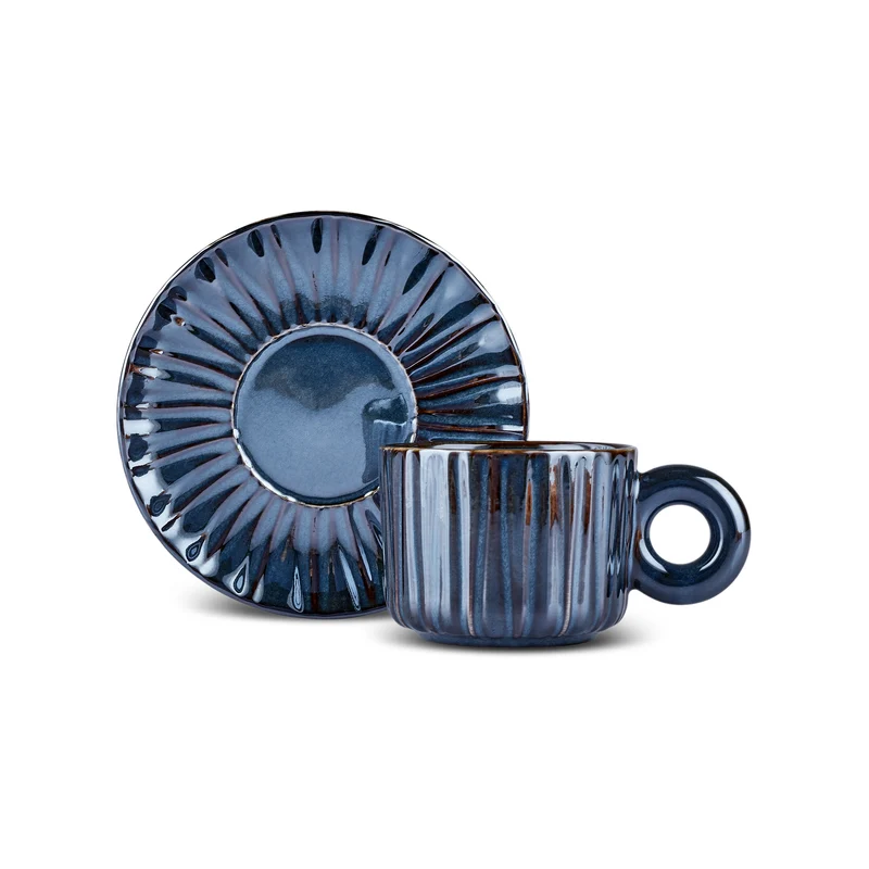 Karaca Arthur Marineblaue Teetasse für 2 Personen, 260 ml