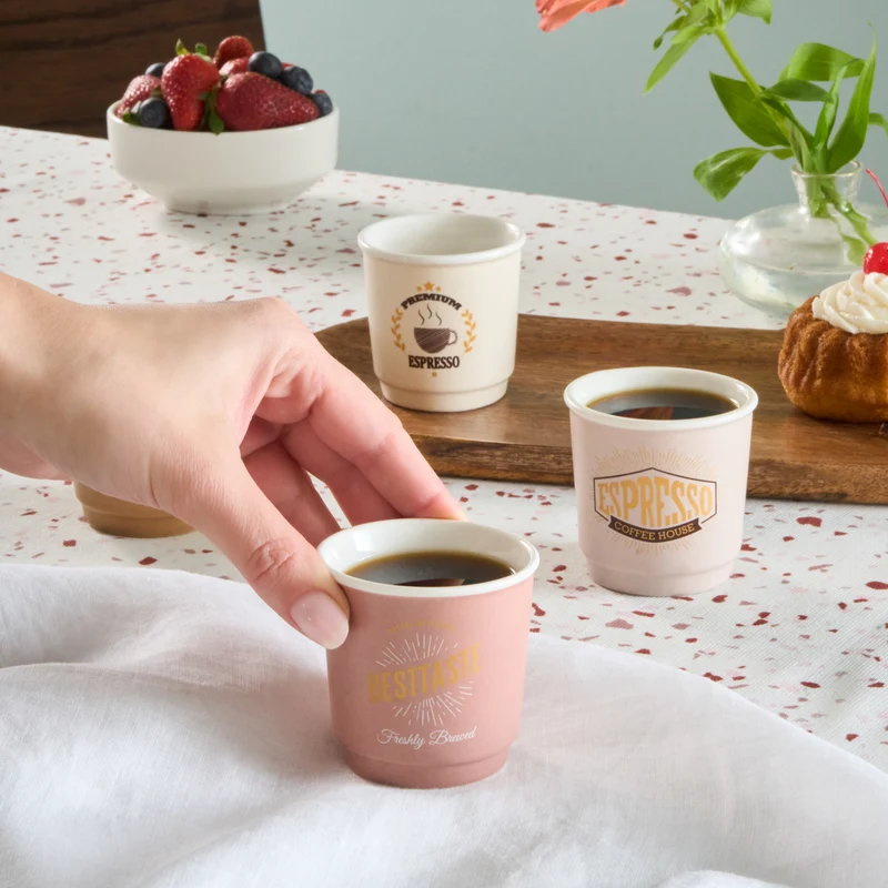 Karaca Monet Soft Espressotassen-Set, 4 Personen, 4-teilig, 90 ml