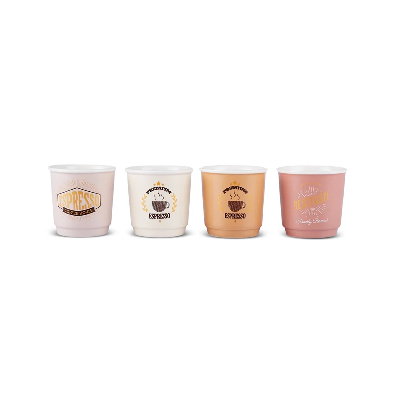 Karaca Monet Soft Espressotassen-Set, 4 Personen, 4-teilig, 90 ml