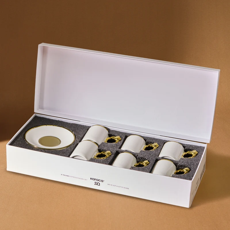 Karaca Herzförmiges Kaffeetassen-Set für 6 Personen – 80 ml