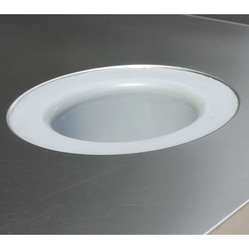 Edelstahl Arbeitstisch mit Abfallschacht , 1200 x 700 mm, TS1270