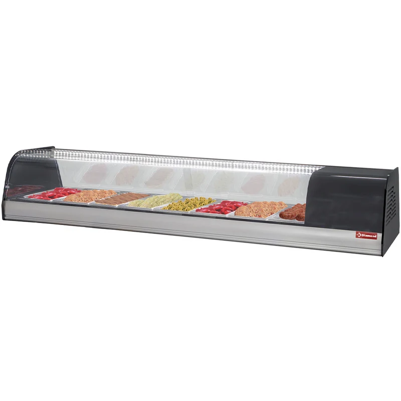Gekühlte Tapas-Aufsatzvitrine , 173 cm , für 8x GN 1/3 Behälter, TR8-TP/R6