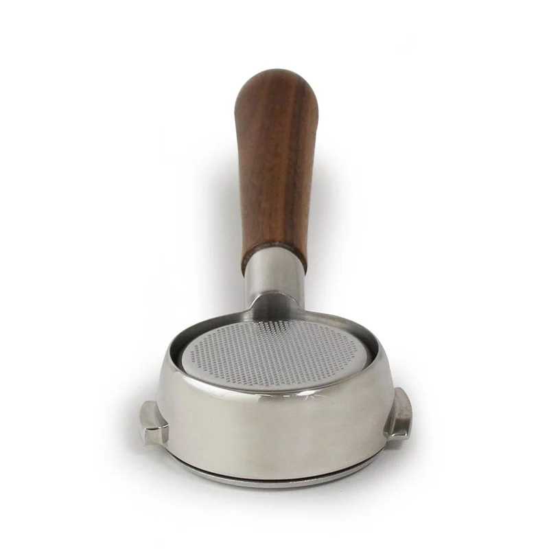 E61 Stainless Bottomless Portafilter, Walnut Handle 21g