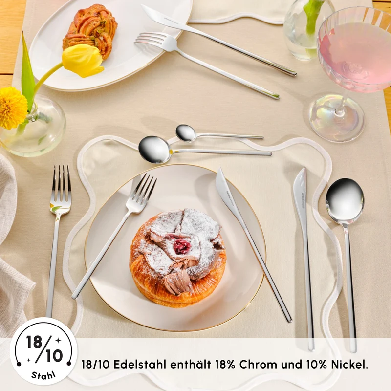 Karaca Focus 84-teiliges Besteckset für 12 Personen Mit Box