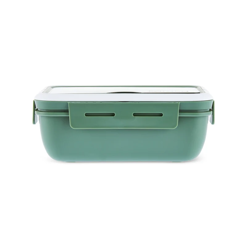 Karaca Fusca Lunchbox mit Gabel und Löffel Grün