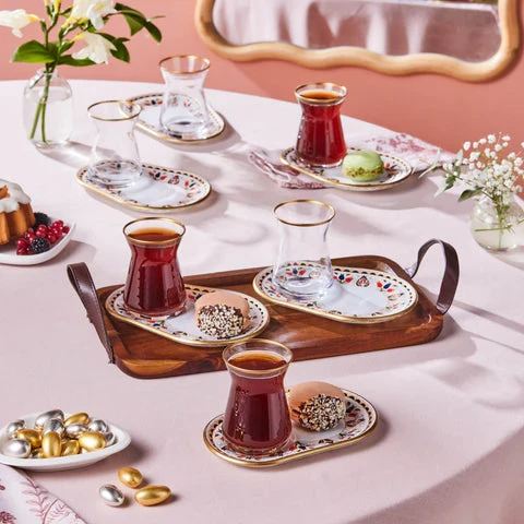 Karaca Lale 6 Kişilik 12 Parça Çay Takımı