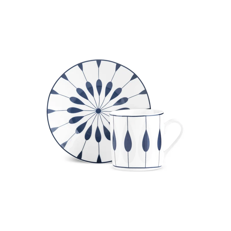 Karaca Ahenk 12-teiliges Bone China Espresso Türkisch-Kaffeetassen-Set für 6 Personen, 80 ml, Mehrfarbig
