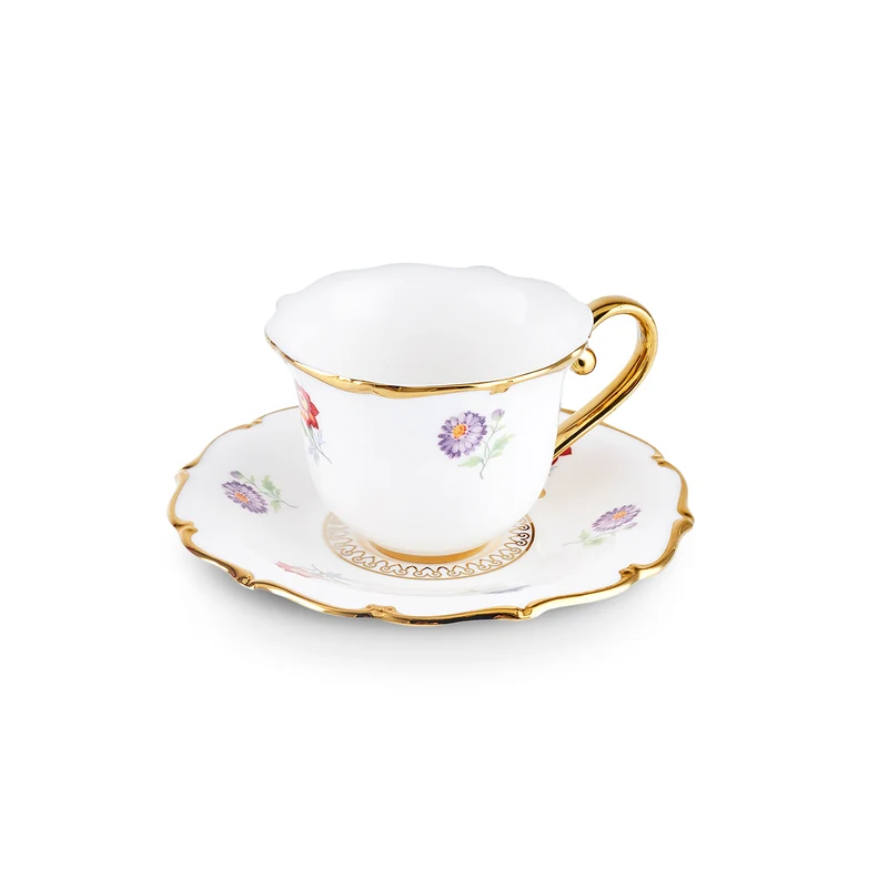 Karaca Royal Bone Diana Kaffeetassenset für 6 Personen, 90 ml