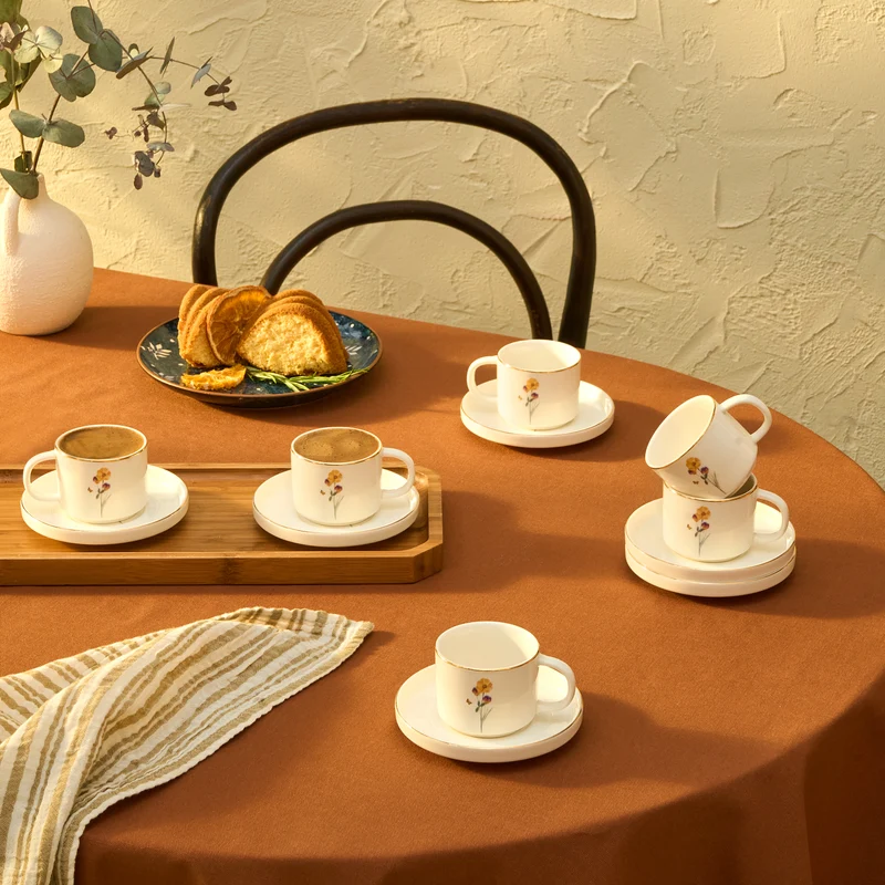 Karaca Valencia 6 Person Kaffee Tasse Set 90 Ml