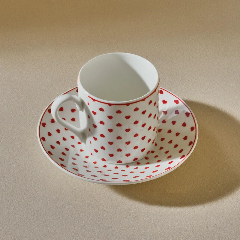 Karaca Sweet Love für 2 Personen Kaffeetasse, 90 ml