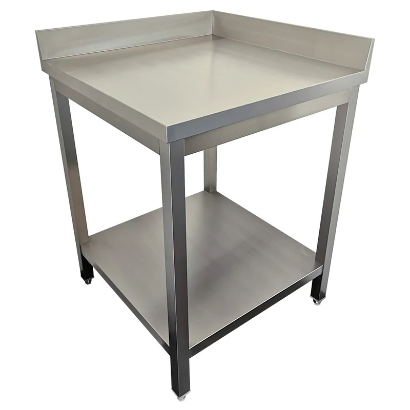 Edelstahl Arbeitstisch 60x60 cm mit Grundboden, TL661/C-D