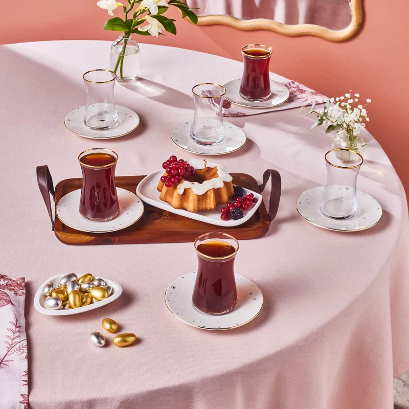 Karaca Fleur 12-Teiliges 6-Personen Tee-Set