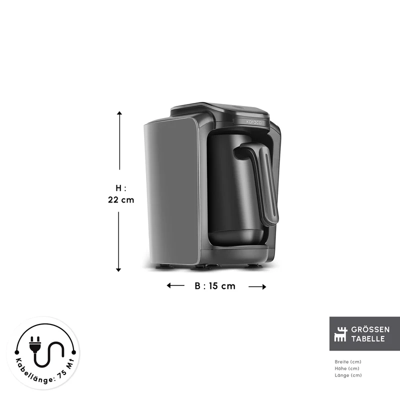 Karaca Hatır Neo Türkische Kaffeemaschine mit Milchzubereitung – Space Grey
