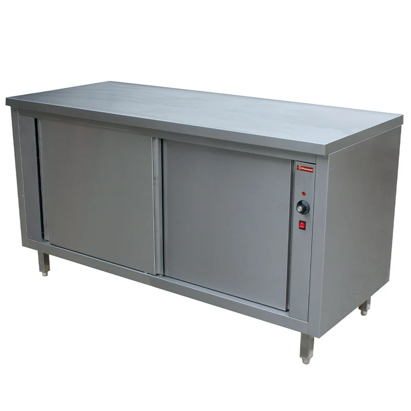 Durchreiche-Wärmeschrank 200 cm , Edelstahl , mit verstärkter Arbeitsfläche, TEP207/B