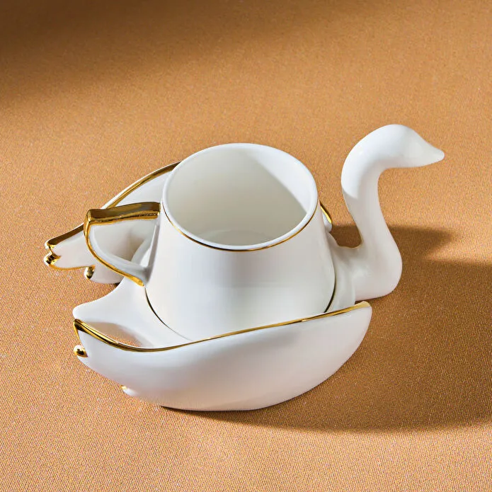 Karaca Schwan Kaffeetassen-Set für 6 Personen