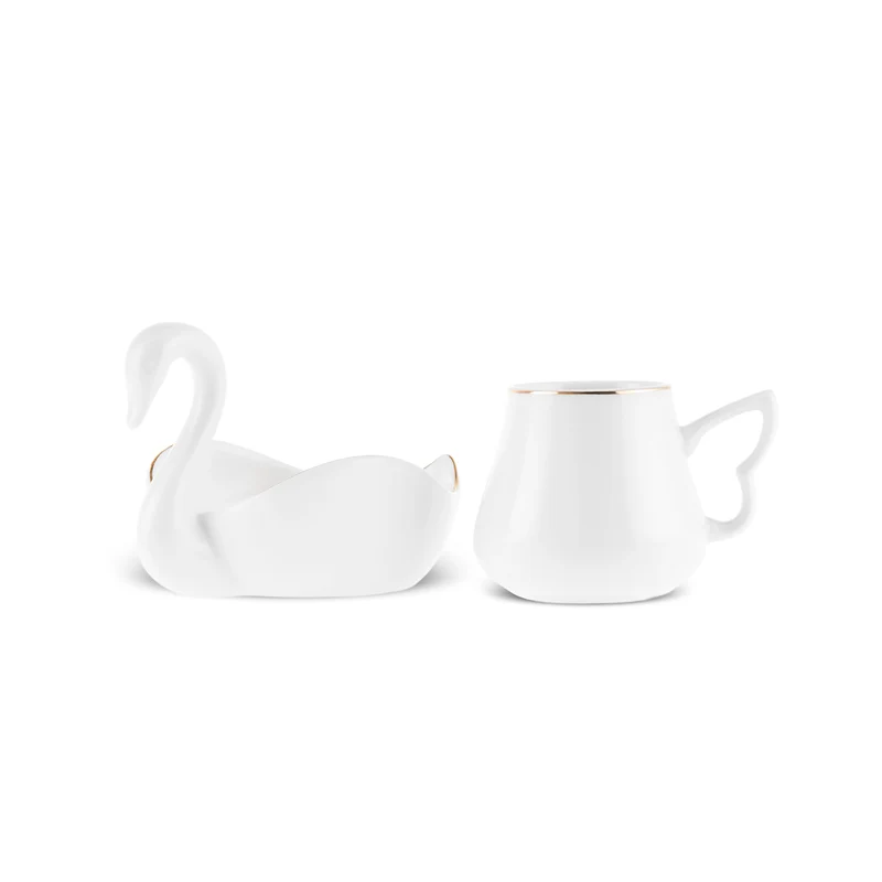 Karaca Schwan Kaffeetassen-Set für 6 Personen