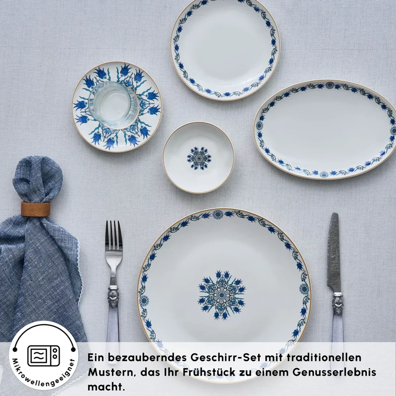Karaca Bone China İznik 26 Parça Servis Seti, 6 Kişilik, Renkli
