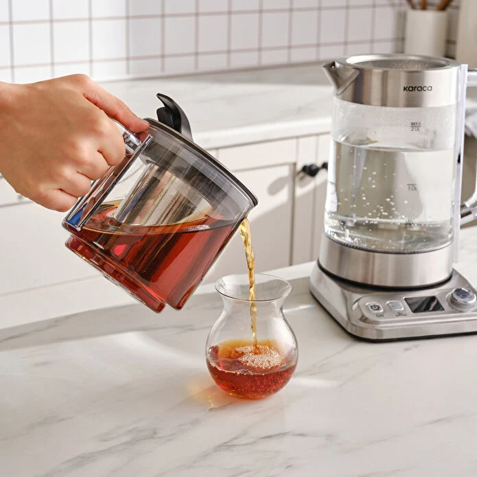 Karaca Refika'dan XL Glas – Elektrische Çaydanlık – 2800 ml – Chrome – 2200W