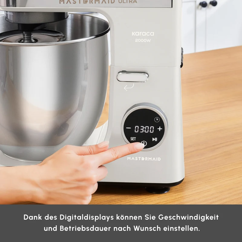 Karaca Mastermaid Chef Ultra D2000W Küchenmaschine mit Digitaldisplay Starlight 7L