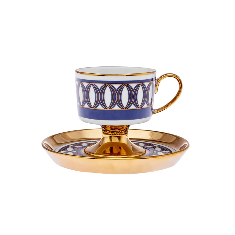 Karaca Hilal 4-teiliges Porzellan Türkisch-Kaffeetassen-Set, 85 ml, Mehrfarbig