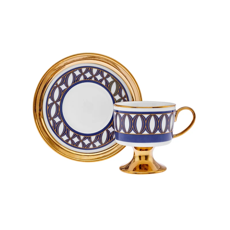 Karaca Hilal 4-teiliges Porzellan Türkisch-Kaffeetassen-Set, 85 ml, Mehrfarbig