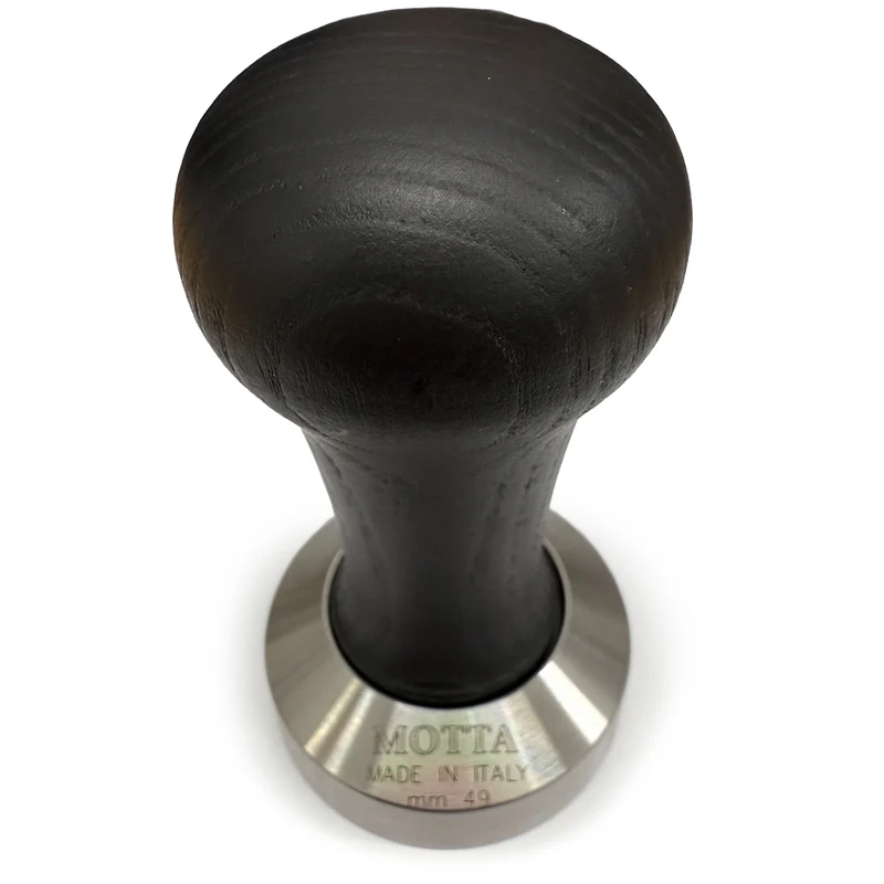 Motta Flat Stainless Coffee Tamper ø 49mm Black Wood Handle