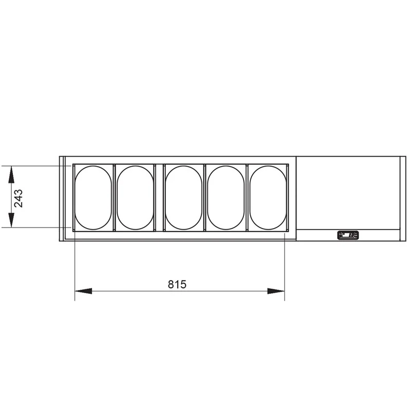 Professioneller Kühlaufsatz , 5 x GN 1/4 , mit Edelstahldeckel, SX132G/CP9