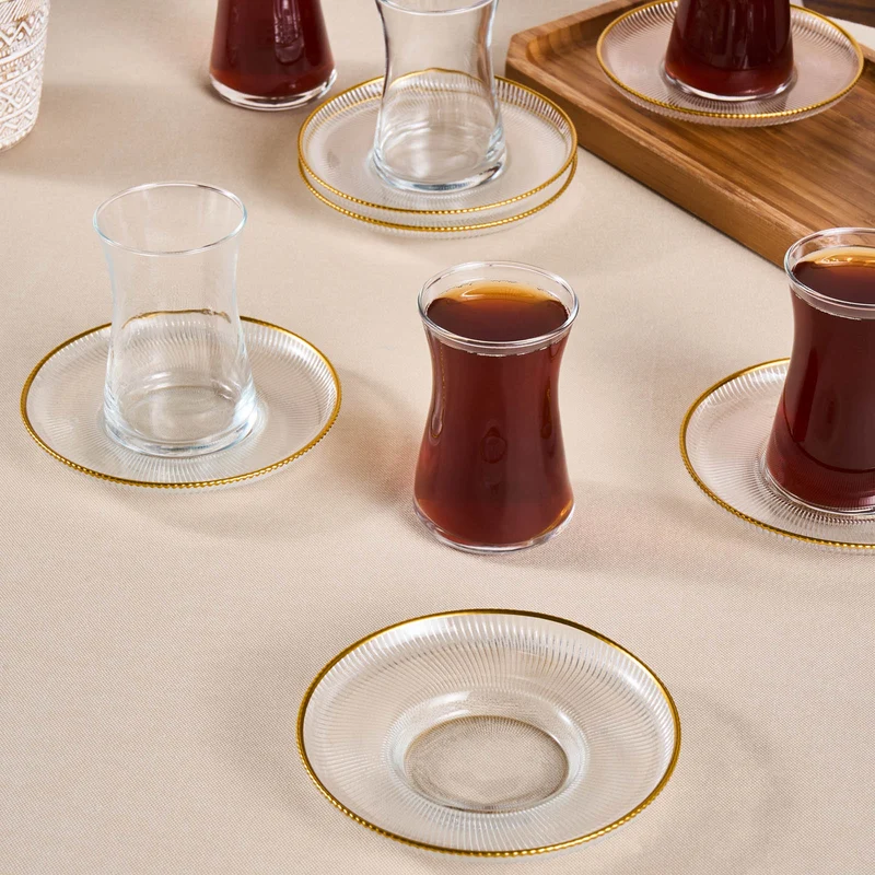 Karaca Juliet Gold Rand 6-Personen-Tee-Set