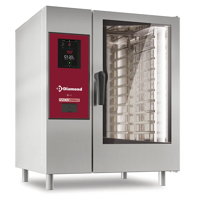 Profi Kombidämpfer Elektro , 10 x GN 1/1 , Touch-Steuerung & Reinigungssystem, SDET/XC-10-230V/3-
