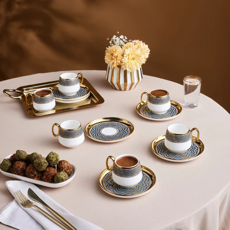 Karaca Suadiye Kaffeetassen-Set für 6 Personen, 90 ml