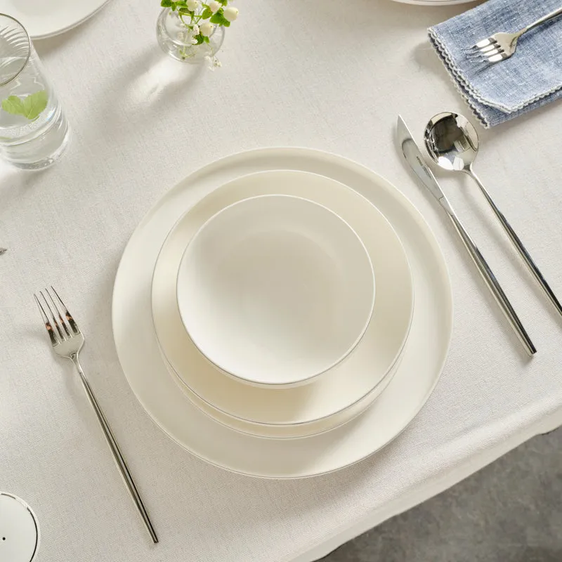 Karaca Red Carpet Collection Stream Bone Merope 53-teiliges 12-Personen Geschirrset Platin