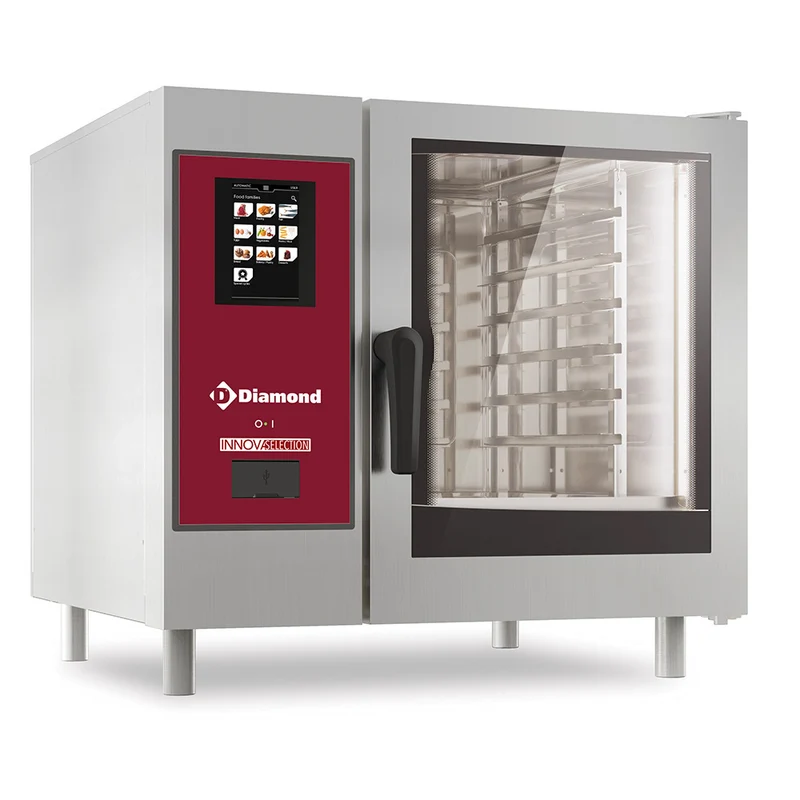 Professioneller Elektro-Kombidämpfer 6 x 1/1 GN mit Touch-Steuerung, SBET/XC-06-230V/3-