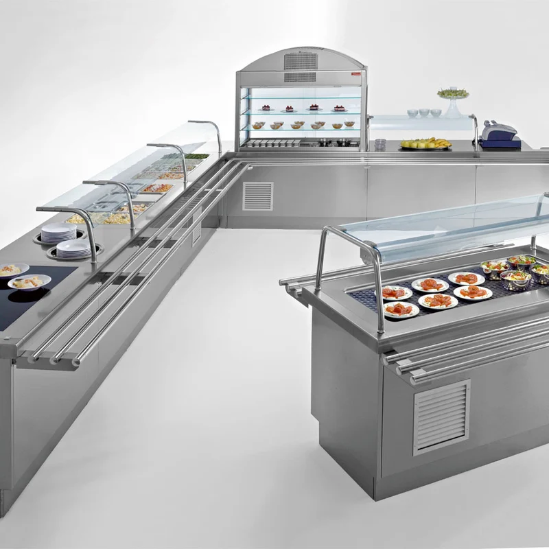 Glaskeramik Warmhalteplatte 4x GN 1/1 mit offenem Unterbau, S80/VT15