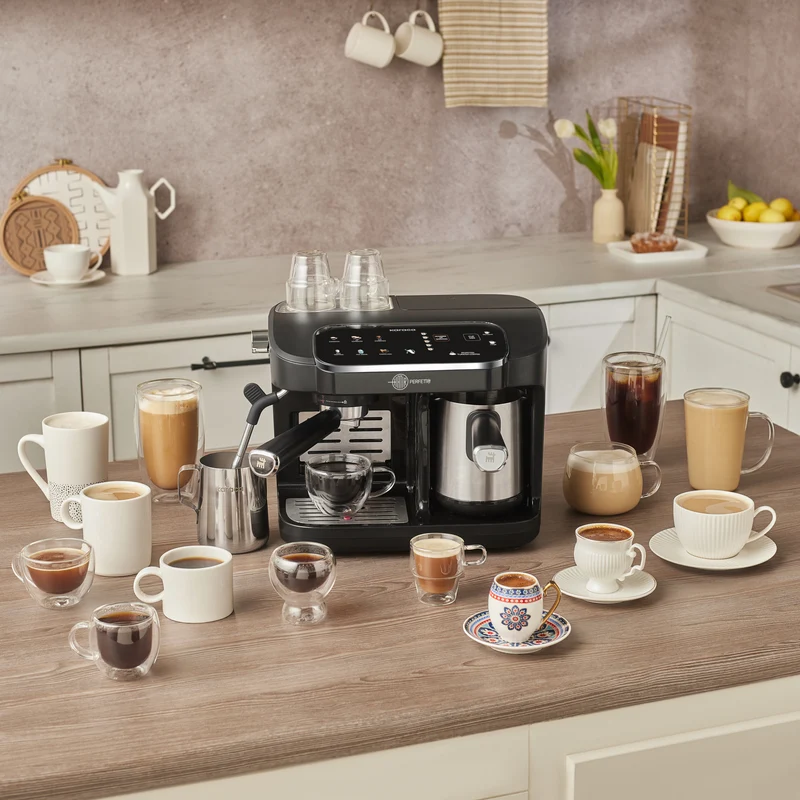 Karaca Hatır Perfetto Espresso und Türkischer Kaffee Maschine INOX