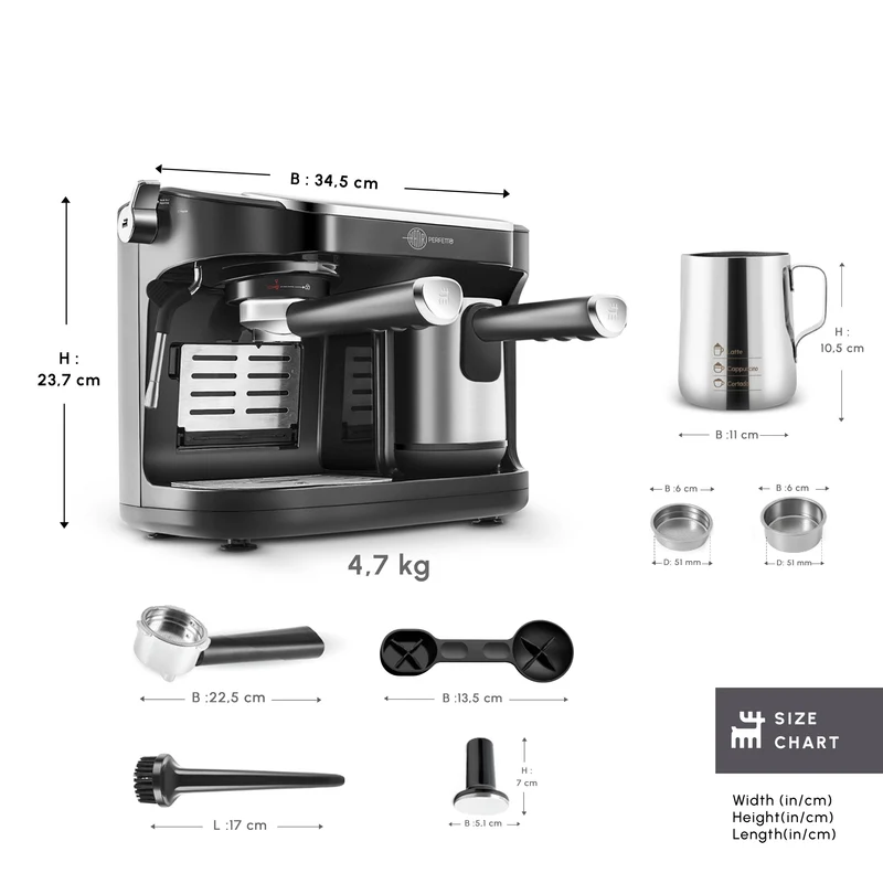 Karaca Hatır Perfetto Espresso und Türkischer Kaffee Maschine INOX