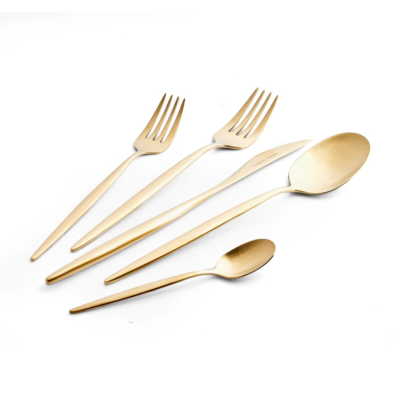 Karaca Lızbon Matte Gold 6-Personen 30-teiliges Besteckset