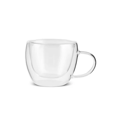 Karaca Olivia 6-teiliges doppelwandiges Espresso- und türkisches Kaffeetassen-Set für 6 Personen, 80 ml, klar
