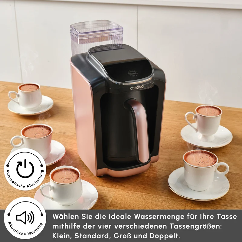 Karaca Hatır Aqua Wassertank Automatische Türkische Kaffeemaschine Rose Gold