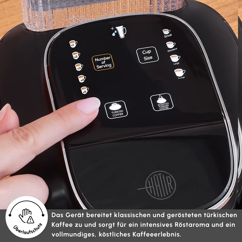 Karaca Hatır Aqua Wassertank Automatische Türkische Kaffeemaschine Schwarz