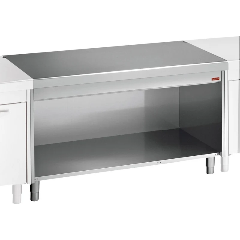 Edelstahl Neutralelement 1500x800 mm , Arbeitstisch mit offenem Unterbau, S80/NT15