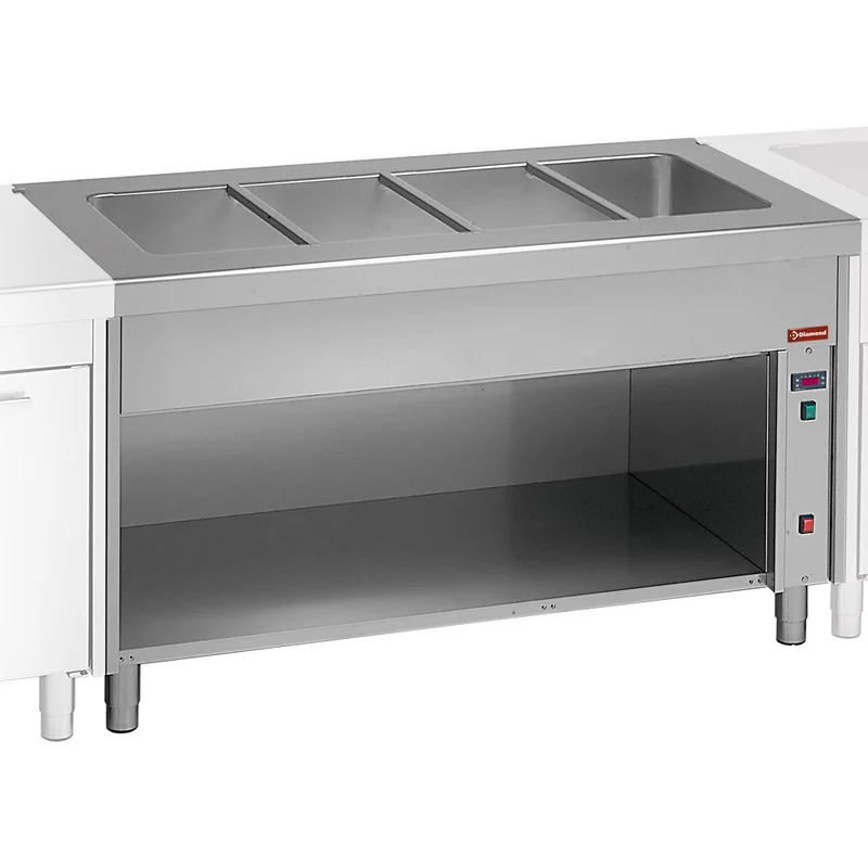 Bain-Marie mit offenem Unterbau , 6x GN 1/1 , Edelstahl, S80/BT23