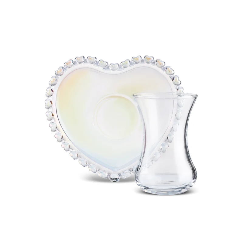 Karaca Rory 12-teiliges Glas Türkisches Teeset für 6 Personen, 14 cm