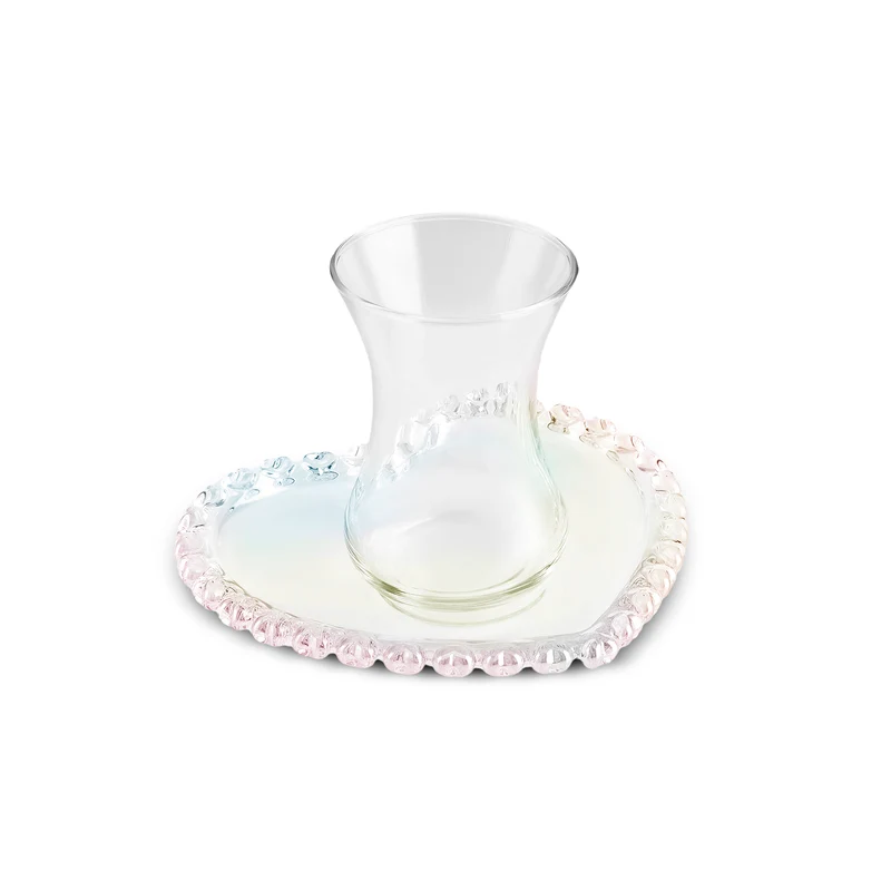 Karaca Rory 12-teiliges Glas Türkisches Teeset für 6 Personen, 14 cm