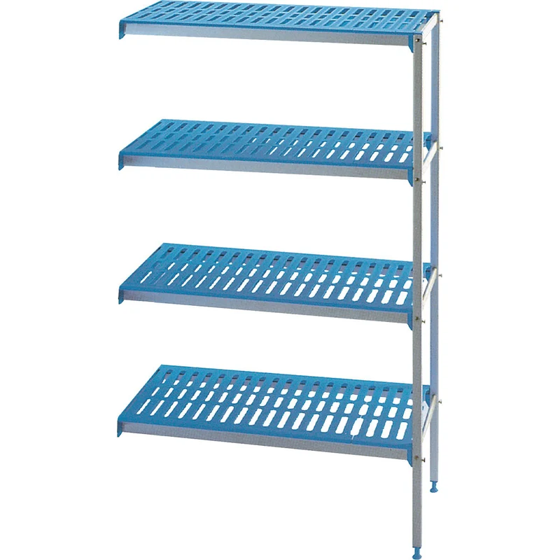 Modulares Gastro Eckregal, 4 Ebenen , BxT 1245x400 mm, RAA/124-4/EF