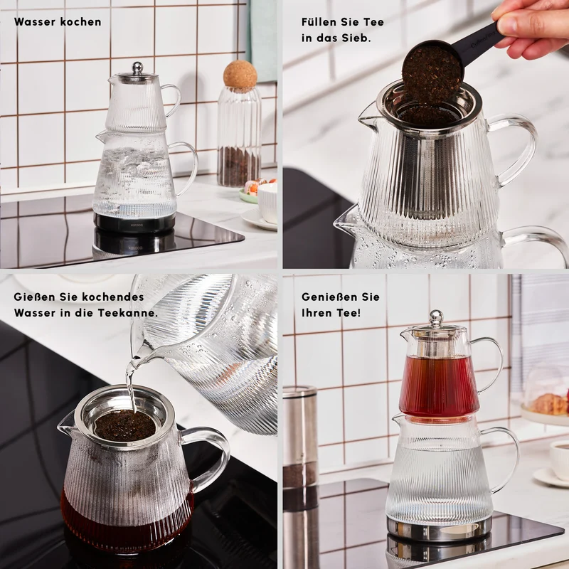 Karaca Keops XL Glas-Teekanne