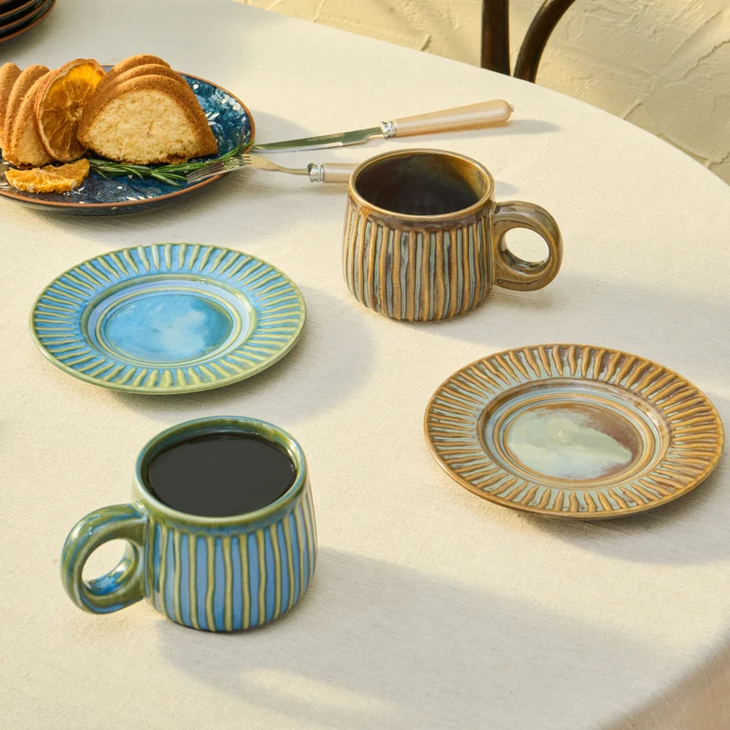 Karaca Arthur Grün & Blau Teetasse, 260 ml