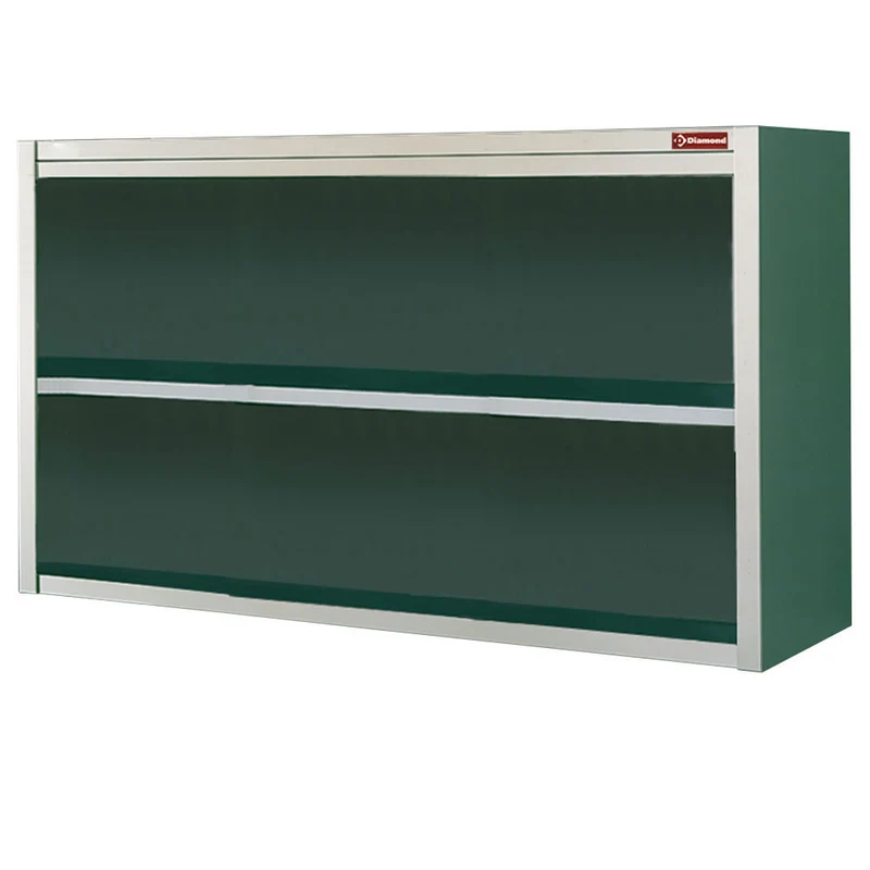 Wandhängeschrank Edelstahl offen , 1400 x 400 mm , mit verstellbarem Zwischenboden, PA140/B