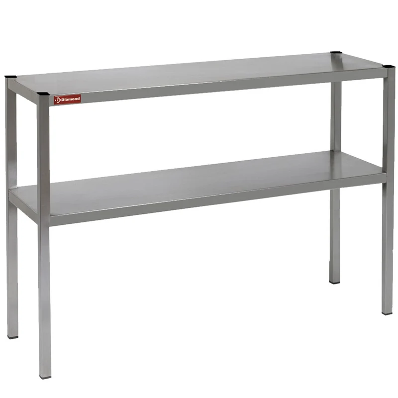 Profi Aufsatzbord Edelstahl 140 cm , 2 Ebenen für Arbeitstische, R142